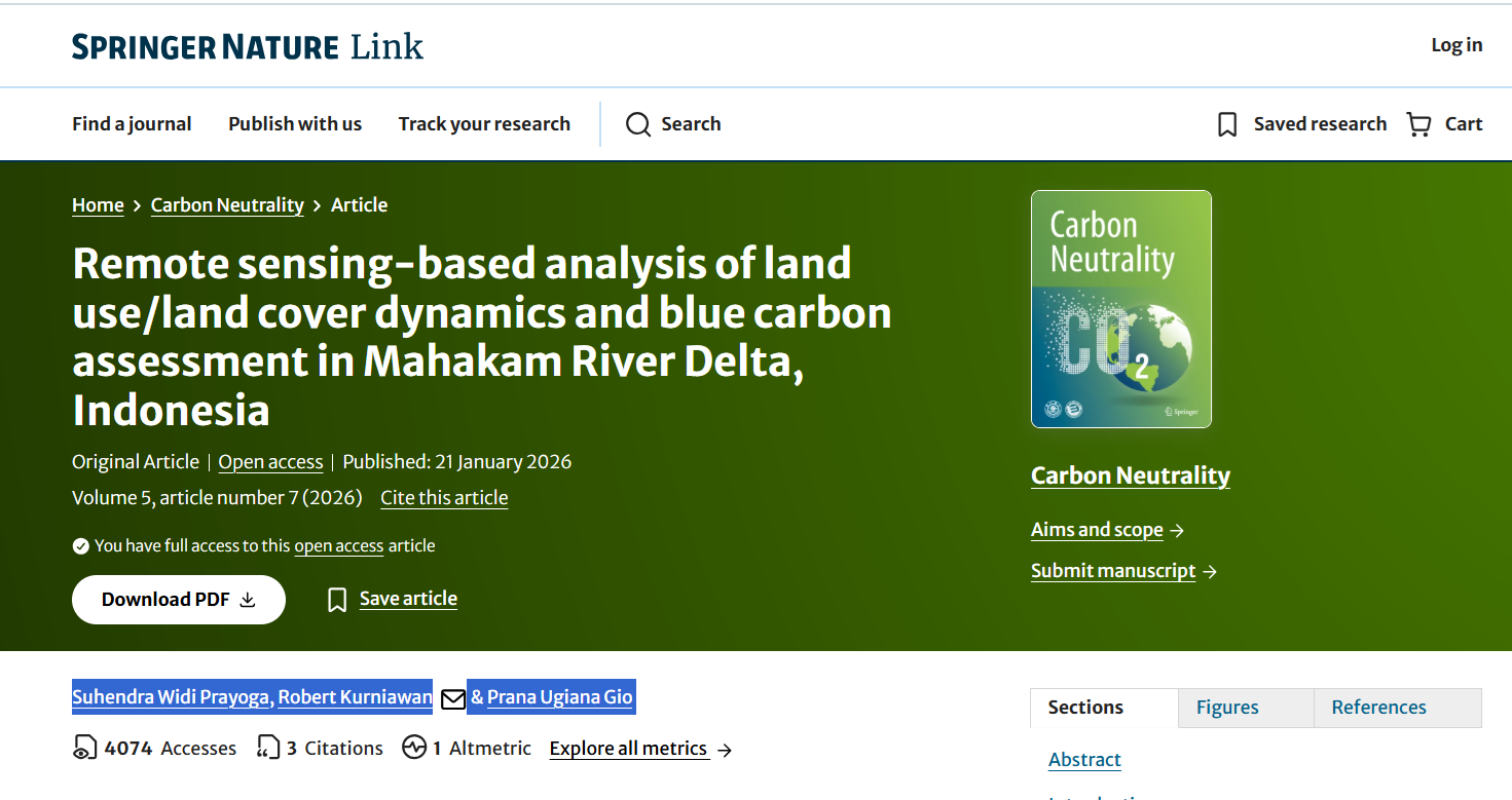 Gambar ke-3 untuk artikel Remote sensing-based analysis of land use/land cover dynamics and blue carbon assessment in Mahakam River Delta, Indonesia
